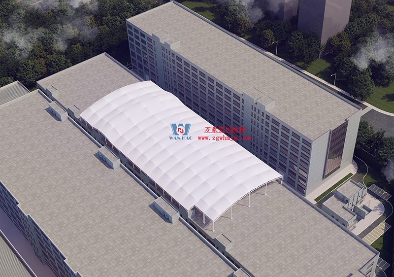 浙江真愛毯業(yè)科技有限公司廠房三屋面膜結構工程完工大吉！