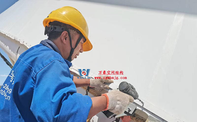 陜西定邊馬蓮灘沙漠公園鋼膜結(jié)構(gòu)工程“奮力快跑”，工程“進(jìn)度條”刷新了!